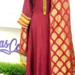 Maroon Raw silk