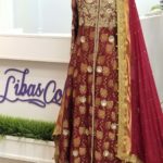 Red Red Banarsi Gown Double layered