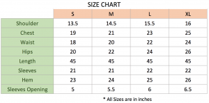 Quzey Size Chart Jacquard Collection