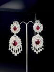 Pearl with Red Gemstone Necklace Set – #NS4
