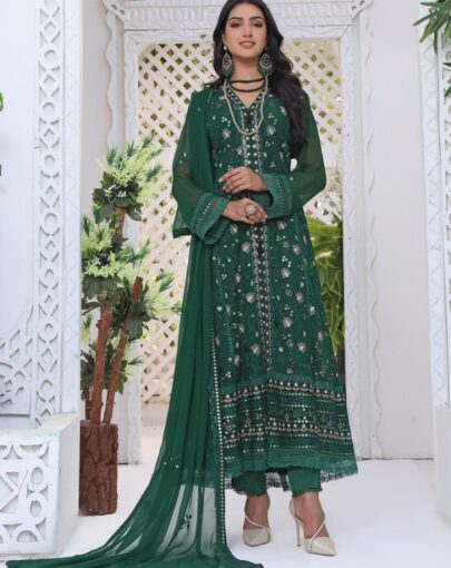 Quzey Golden Forest Chiffon Dress