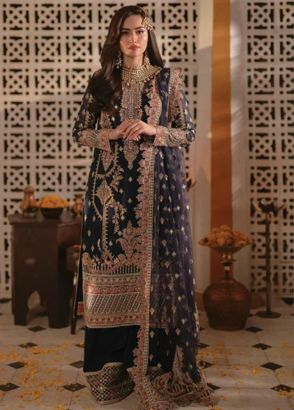 Qalamkar Majestic Blue_Luxury Formals