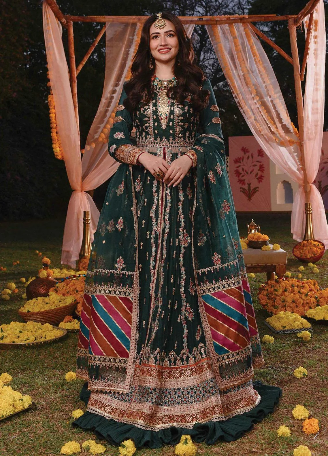 Qalamkar Moss Magic_Luxury Formals Libas Collection