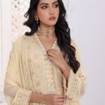 Quzey Almond Sparkle Chiffon Dress (1)