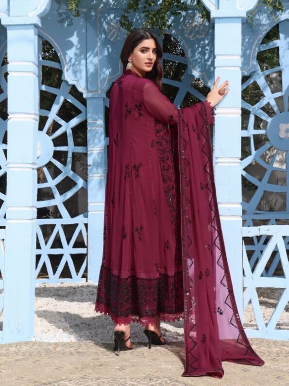 Quzey Deep Scarlet Chiffon Dress