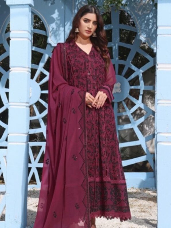 Quzey Deep Scarlet Chiffon Dress