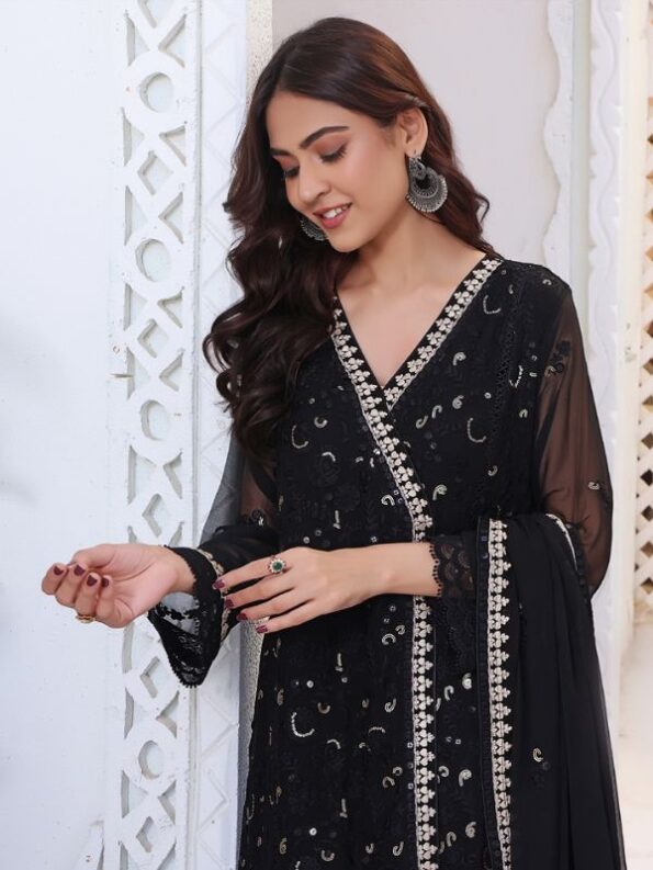 Quzey Ivory Twilight Chiffon Dress
