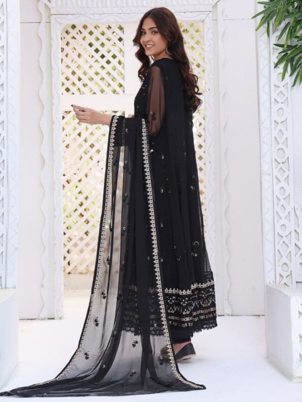 Quzey Ivory Twilight Chiffon Dress