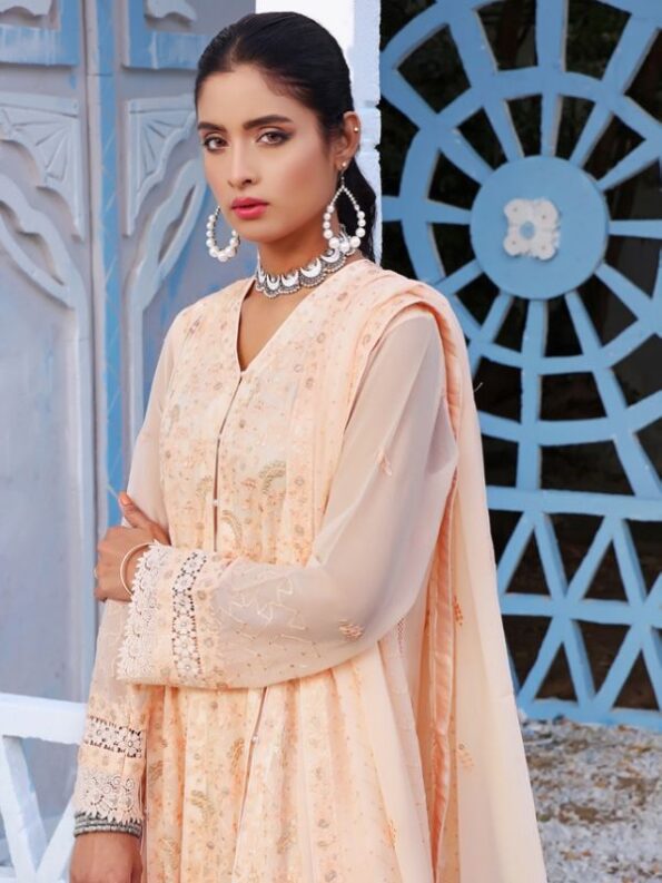 Quzey Peach Melba Long Dress