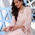 Quzey Pink Blossom Chiffon Dress (1)