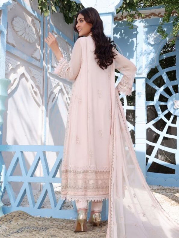 Quzey Pink Blossom Chiffon Dress