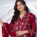 Quzey Ruby Red Chiffon Dress (2)