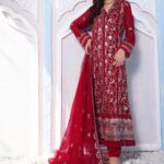 Quzey Ruby Red Chiffon Dress