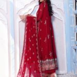 Quzey Ruby Red Chiffon Dress (2)