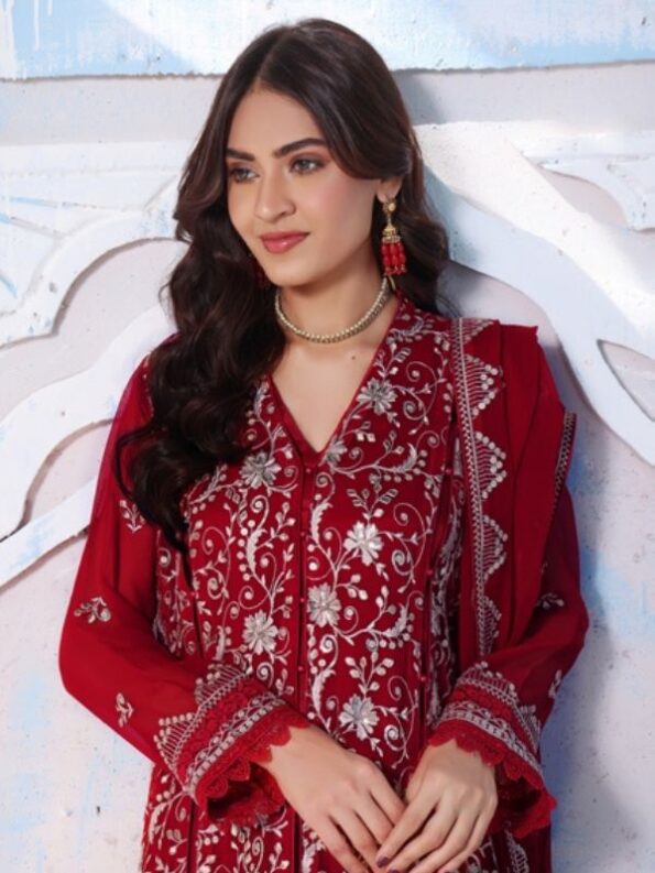 Quzey Ruby Red Chiffon Dress