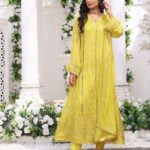 Quzey Saffron Sunrise Chiffon Dress