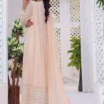 Quzey Sparkling Peach Chiffon Dress (2)