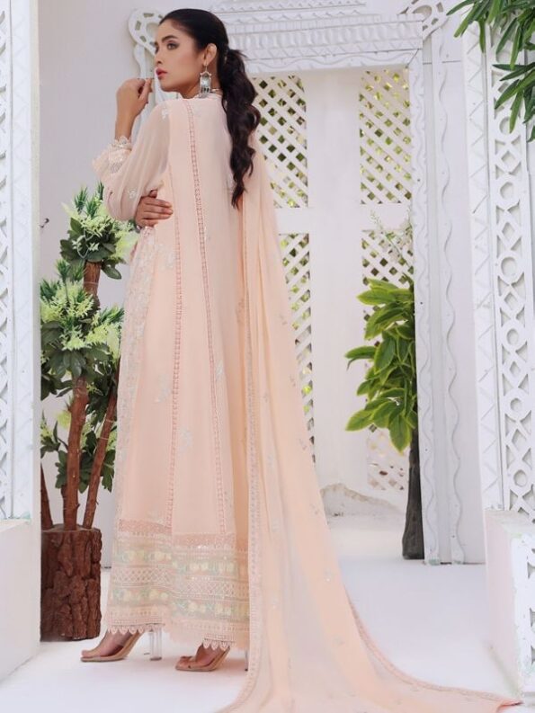 Quzey Sparkling Peach Chiffon Dress