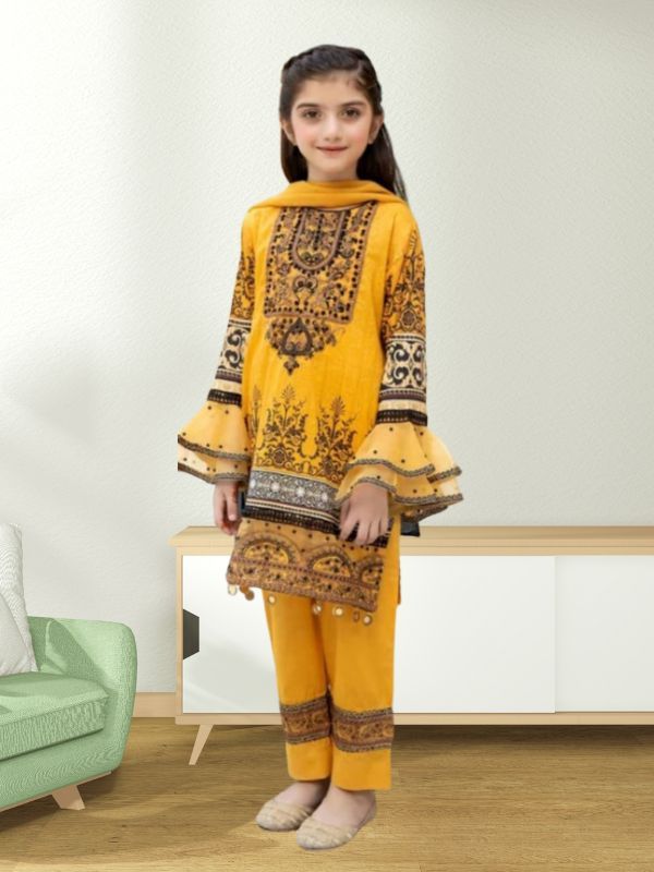Yellow Pakistani girls dress in Formal