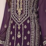 Quzey Lavender Luxe Embroidered Dress (2)