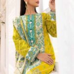 Golden Green Lawn Dress