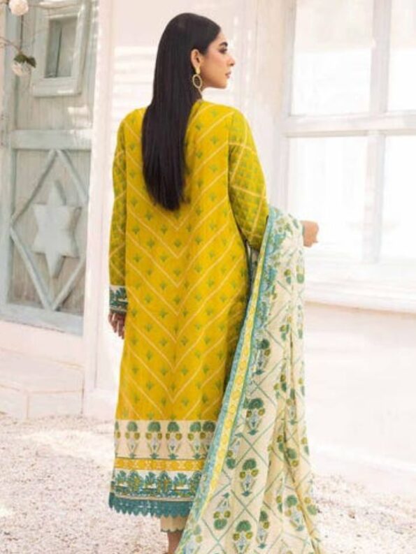 Golden Green Lawn Dress