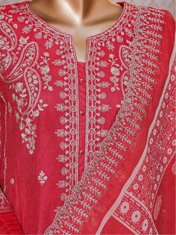 Luxury Red Dhaga Kari Dress-15