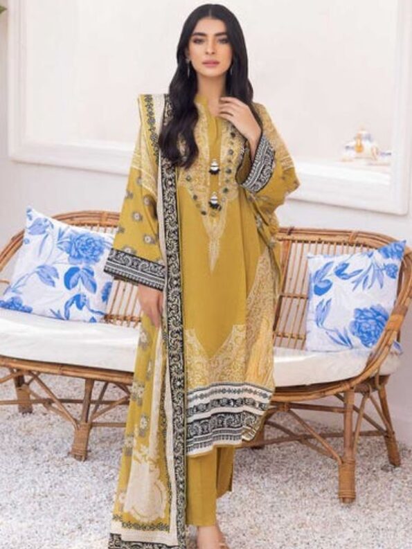 Mustard Mirage Lawn Dress Gul Ahmed