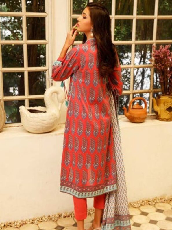 Peachy Pink Lawn Dress