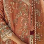 Deep Peach Luxury Lawn Dress