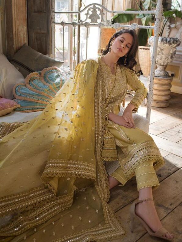 Golden Glamour Luxury Lawn Dress