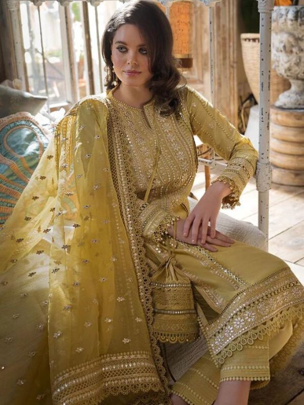 Golden Glamour Luxury Lawn Dress
