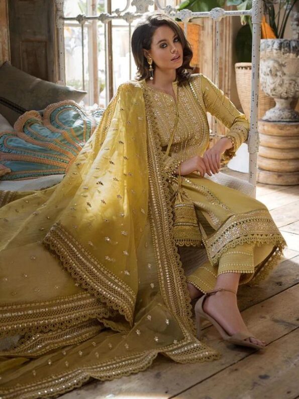 Golden Glamour Luxury Lawn Dress