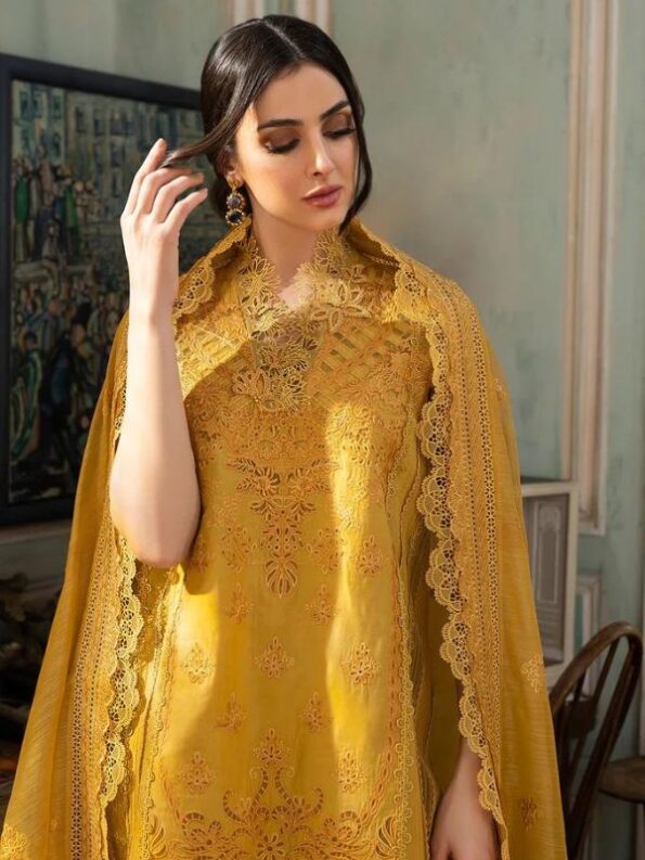 Mustard Haze Luxury Lawn Dress