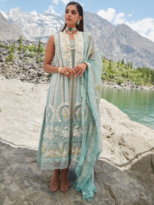 Chikkankari Affair Crimson Lawn A8
