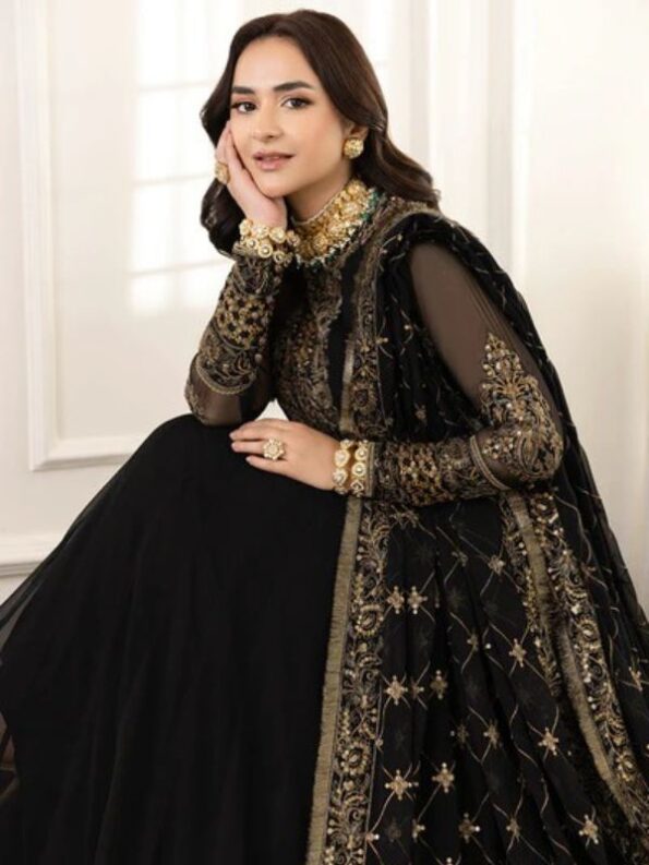 Black Peshwas Long Dress