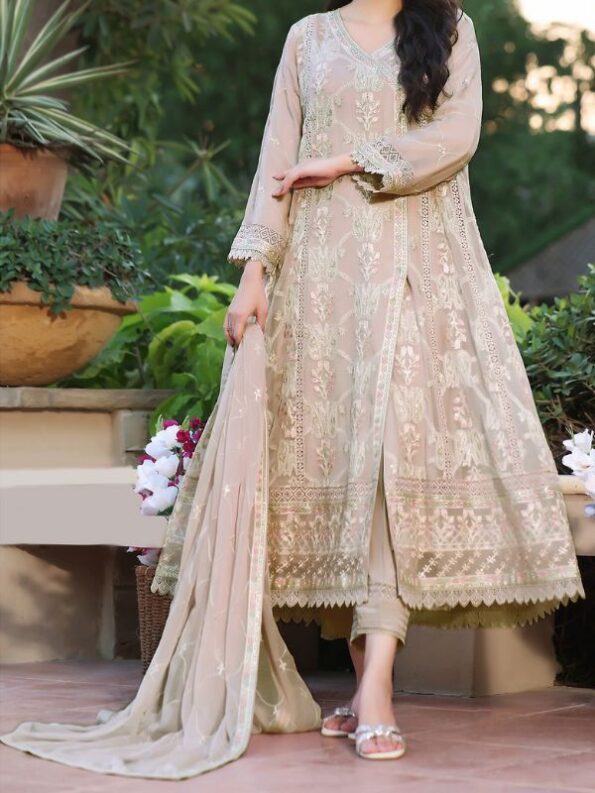 Tide Chiffon Embroidered Dress - 2