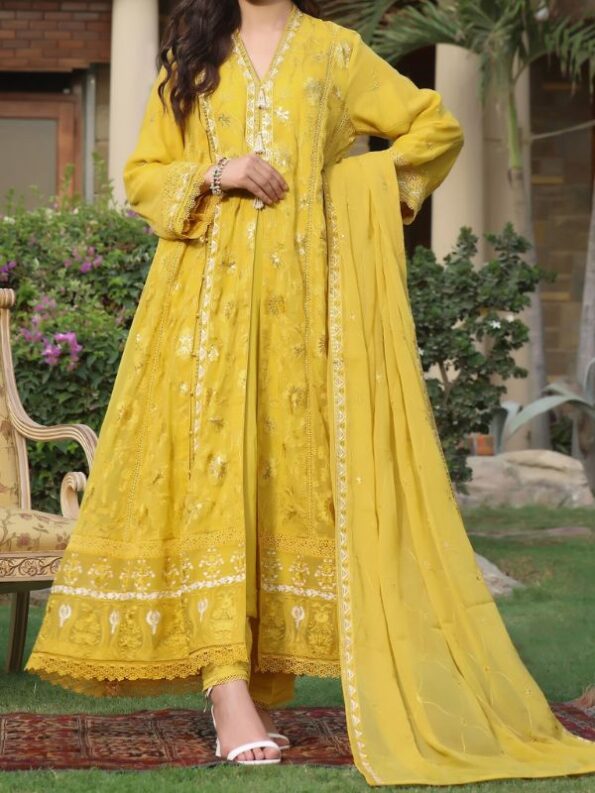 Old Gold Chiffon Dress