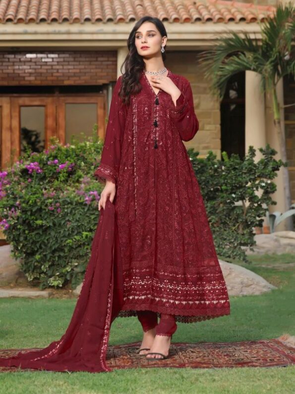 Monarch Chiffon Embroidered Dress