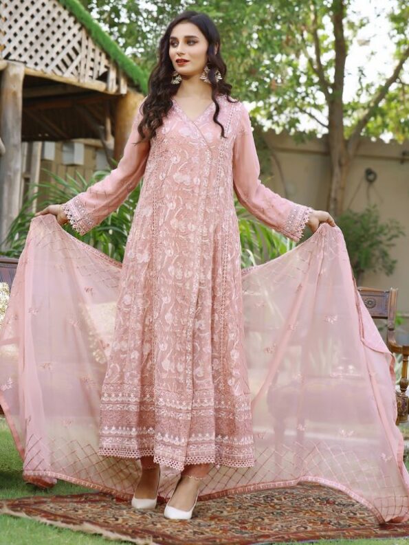Pink Flare Chiffon Dress