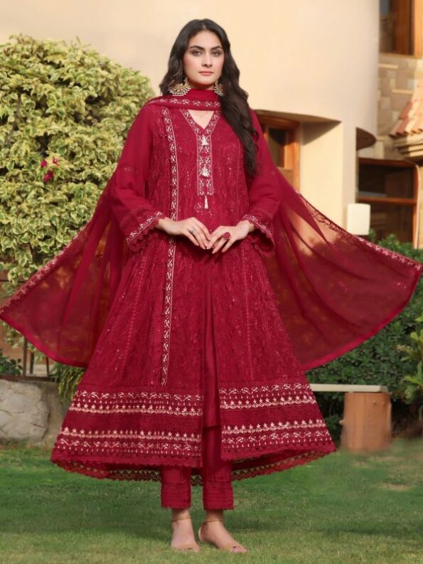 Scarlett Chiffon Embroidered Dress
