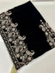Quzey Velvet Shawl - Golden Black