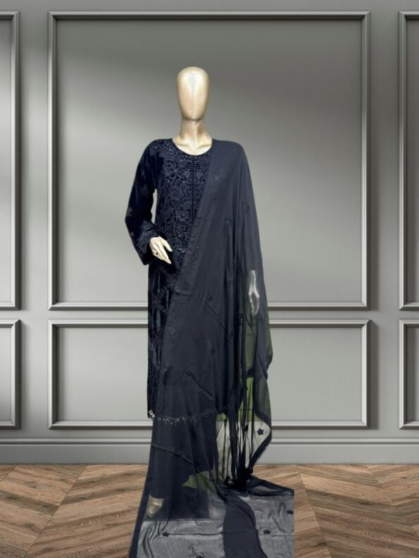 Quzey Velvet Dress - Black