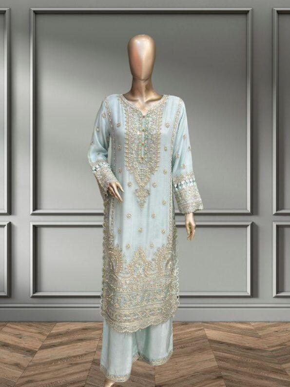 Quzey Luxury Chiffon - Ferozi