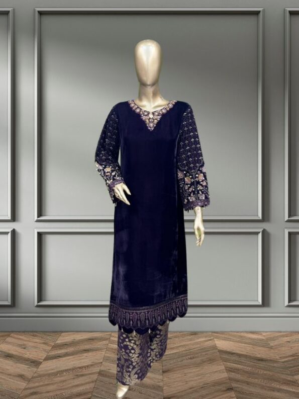 Quzey Velvet - Zc 2422 Purple