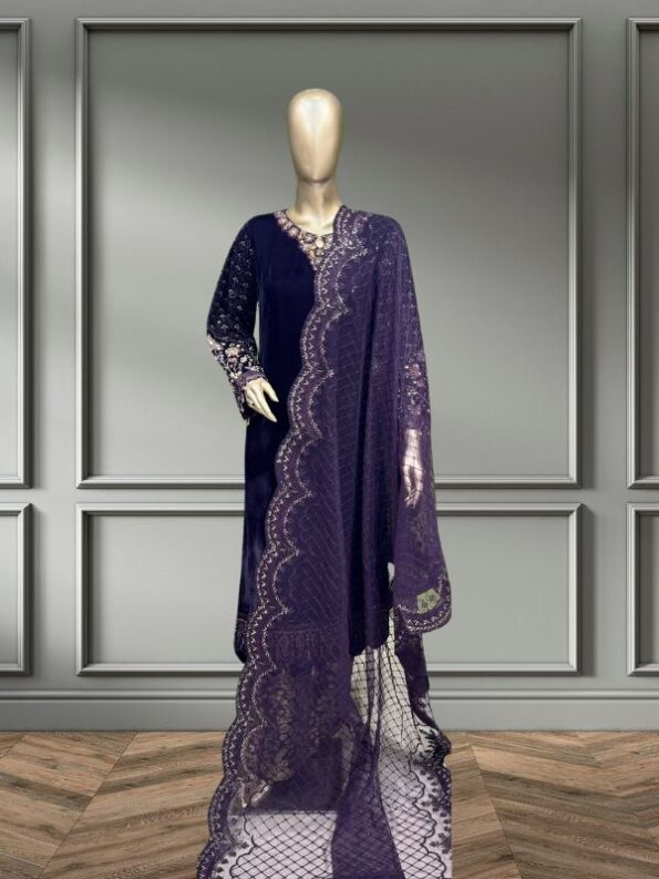 Quzey Velvet Dress - Violet