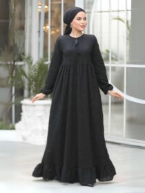 Quzey Schiffli Dress - Black