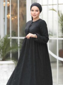 Quzey Schiffli Dress - Black