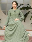 Quzey Schiffli Dress – Olive Green
