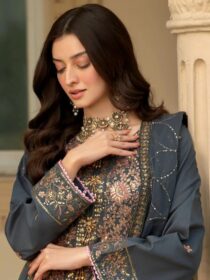 HEERAS Cotton - Grey & Gold